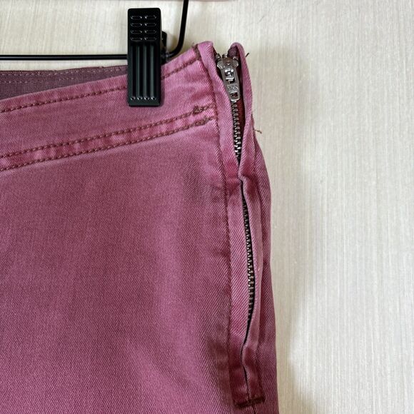 We The Free Women's Pants Sz 30 Red Maroon Bootcut Jeans Front V Side Zip Y2K - Picture 5 of 13